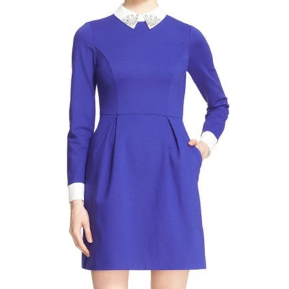 Ted Baker London Blue Dress with White Accents
